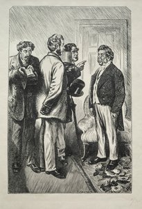 Meidän joulukalkkunamme, herra Bobsby Concerned, 1868. tekijältä Charles Samuel Keene