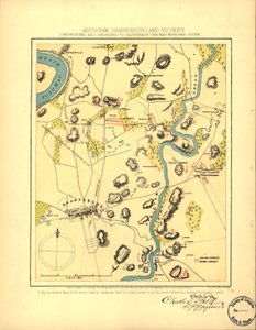 Antietam Sharpsburg ja sen ympäristö. Rakennettu ja kaiverrettu kuvitukseksi "Sodasta etelän kanssa" LOC 99447381 99447381 tekijältä Charles Sholl