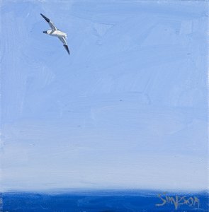 Gannet, 2010 (öljy kankaalle) tekijältä Charles Simpson