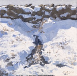 Tienvarren lumi, 2016 (öljy kankaalle) tekijältä Charles Simpson