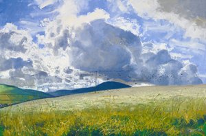 Stubble Field: Rooks  Crows, 2015 (öljy kankaalle).