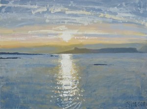 Auringonlaskun meri, 2013 (öljy kankaalle) tekijältä Charles Simpson