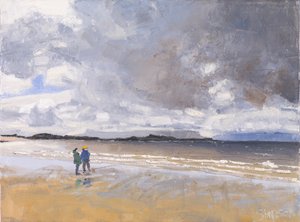 Kaksi hahmoa, 2017 (öljy kankaalle) tekijältä Charles Simpson