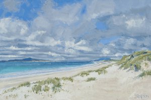 Länsiranta, Berneray, 2013 (öljy kankaalle) tekijältä Charles Simpson