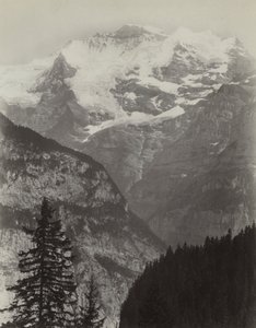 Jungfrau, Näkymä Mürrenistä, Sveitsi, n. 1860-luku. tekijältä Charles Soulier