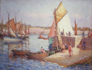 Laiturilla (öljy kankaalle) tekijältä Charles Stenhouse