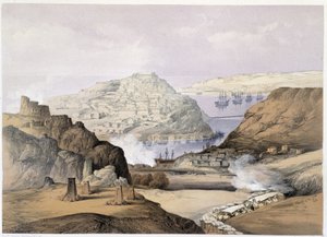 Sebastopolin kaupunki "" Sevastopolissa"", kirjoittanut Ch. Hardinge. Litho, Vincent Brooks, d. Lontoo 1855 Henry Graves.