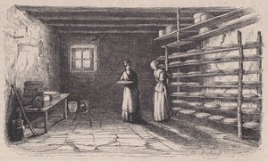 Una formatgeria, del Magasin Pittoresque, ca. 1852. finlandès