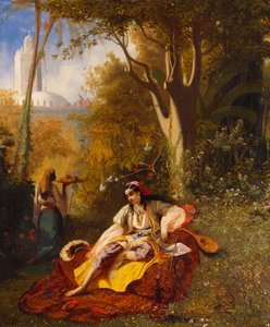 Algerialainen nainen ja hänen palvelijansa puutarhassa, 1844