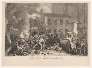 Beststorming van de Bastille, 14. heinäkuuta 1789 Bastillen myrsky, 14. heinäkuuta 1789 (otsikko esineessä) tekijältä Charles Thevenin