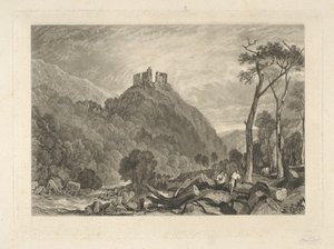 Okehamptonin linna, Okehampton-joen varrella tekijältä Charles Turner