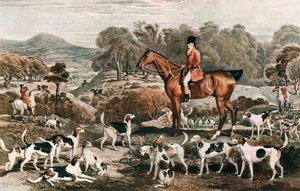 Ralph John Lambton ja hänen Horse Undertaker and Hounds, 1700-luvun loppu, 1912 tekijältä Charles Turner