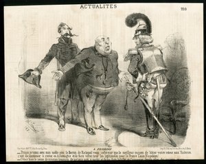 Kuvitus Charles Vernier (? -1887) Le Charivari - Tietoja - Saksa Preussia, tasavallan presidentti, Frosdorf - Ratapoil tekijältä Charles Vernier