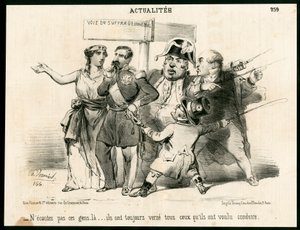 Le Charivari, satiirinen mustavalkoinen tekijältä Charles Vernier