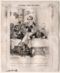 Ranskalaiset luonnostelevat itse: Peruukit a la Julienne, Satiinihatut, 1840. tekijältä Charles Vernier