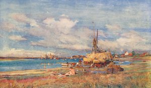 West Mersea, Mersea Island, Essex (värilitro). tekijältä Charles William Wyllie