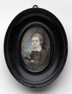 Nuoren pojan muotokuva, c. 1768 (vesiväri norsunluulle) tekijältä Charles Willson Peale