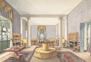 Suunnittelu sisustukseen, n. 1830. tekijältä Charles de Brocktorff