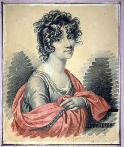 Muotokuva kreivitär Varvara Ivanovna Golitsynasta (?-1804), s. Shipova - Carl von Hampelnin (1794-1880 jälkeen), hiiltä, ​​pastellia ja sangviiniväriä pahville (25x22 cm), noin 1820 - (Kreivitär Golit Varyna Ivanovin muotokuva syntynyt Shipova, Charcoal,