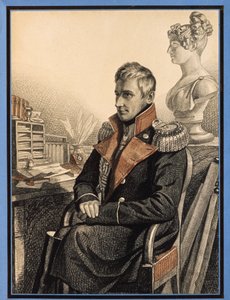 Muotokuva kreivi Mihail Vorontsovista (1782-1856) (Kreivi M. Vorontsovin muotokuva). Carl Von Hampeinin (1794-1880 jälkeen), lyijykynä ja akvarelli paperille, noin 1820. Venäläistä taidetta