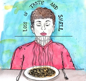 Parkinsons Illustration, 2019 (muste ja akvarelli) tekijältä Charlotte Orr