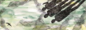 The Seagulls Tale, 2020 (kynä ja vesiväri) tekijältä Charlotte Orr