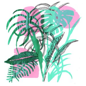 Trooppiset kasvit, 2018 (silkkipainatus) tekijältä Charlotte Orr