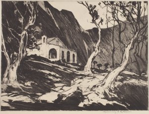 Vanha kappeli Gorbiossa (kuivapiste) tekijältä Chauncey Foster Ryder