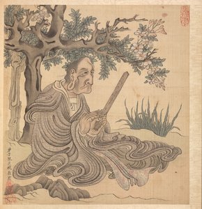 Maalauksia muinaisten mestareiden mukaan: A Lohan [Kuan-hsiun jälkeen], 1598-1652. tekijältä Chen Hongshou