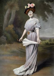Ranskalainen koomikko Amelie Dieterle Blanchen roolissa näytelmässä "La ponette", Pariisi, valokuva Cheri Rousseau paperista "Le Theatre" 1. elokuuta