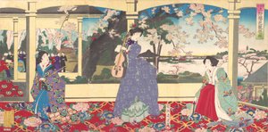 Tanssibileet: Kirsikankukan katselu Ueno Tobukai Ueno oka yuran no z..., maaliskuu 1887.