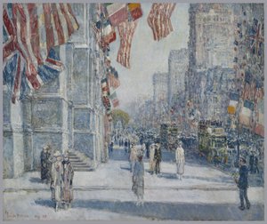 Varhain aamulla Avenuella toukokuussa 1917 tekijältä Childe Frederick Hassam