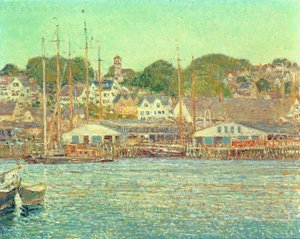 Gloucesterin satama tekijältä Childe Frederick Hassam