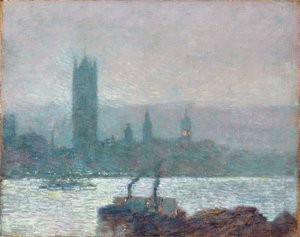 Parlamenttitalo, alkuilta tekijältä Childe Frederick Hassam