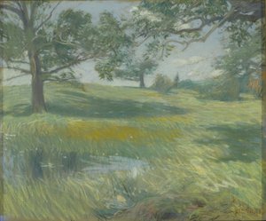 Meadows, n. 1900-1910 (pastelli kankaalle) tekijältä Childe Frederick Hassam