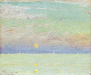 Kuunnousu auringonlaskun aikaan, Cape Ann tekijältä Childe Frederick Hassam