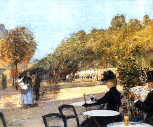 Kahvilan terassi tekijältä Childe Frederick Hassam