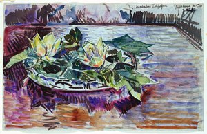 Tulppaanit kulhossa tekijältä Childe Frederick Hassam