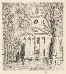 Old Lymen kirkko, 1924 tekijältä Childe Hassam