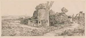 Long Islandin tuulimylly, 1929 tekijältä Childe Hassam