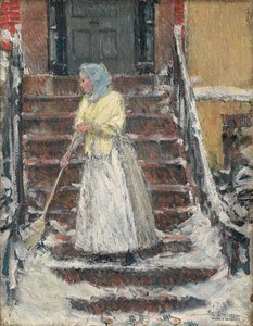 Pyyhkäisevä lumi, 1890-luku. tekijältä Childe Hassam