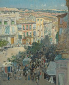 Näkymä eteläranskalaiseen kaupunkiin tekijältä Childe Hassam