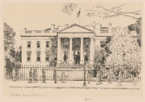Valkoinen talo, Washington, 1925 tekijältä Childe Hassam