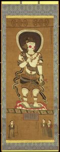 Avalokitesvara, myötätunnon Buddha Mogaon luolista, Dunhuang, Gansun maakunta, Kiina tekijältä Chinese School