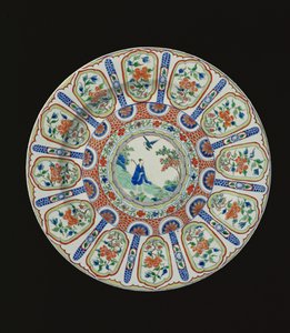 Laturi, joka kuvaa kuolematonta Tang-runoilijaa Li Baia, Kangxi-kausi, n. 1690 (posliini)