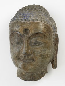 Buddhan pää, jakokausi, 550-577 (kalkkikivi) tekijältä Chinese School
