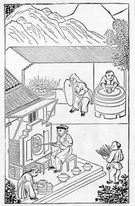 Avaus- ja sulkemisuunit, kuvasarjasta posliinin valmistusta (katso koko sarja 384116 & 384117) tekijältä Chinese School