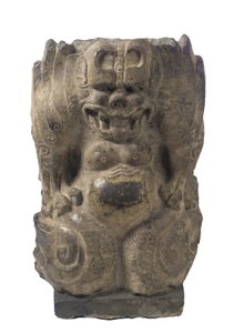 Kyykkyvartija-demoni, Hebein maakunta, jakokausi, 550-577 (tumma kalkkikivi) tekijältä Chinese School
