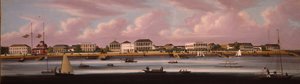 Shanghain regatta näköalalla Bundille, n. 1850 tekijältä Chinese School