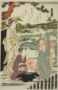 Komachi, sarjasta "Kuusi kuolematonta runoilijaa (Rokkasen)" tekijältä Chobunsai Eishi